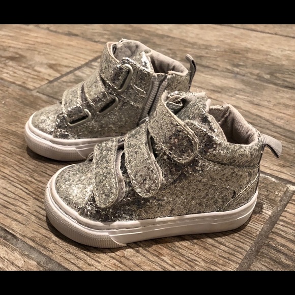 silver glitter high tops